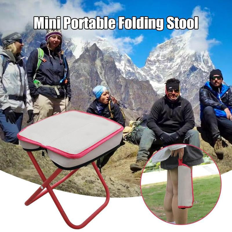 Portable Folding Stool - Handbag Design, 300Lbs Capacity, Carbon Steel Frame, Waterproof Oxford Fabric, Compact & Lightweight for Camping, Picnic, Outdoor Activities