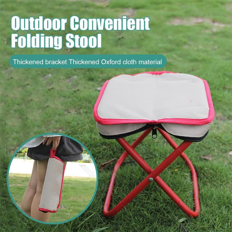 Portable Folding Stool - Handbag Design, 300Lbs Capacity, Carbon Steel Frame, Waterproof Oxford Fabric, Compact & Lightweight for Camping, Picnic, Outdoor Activities