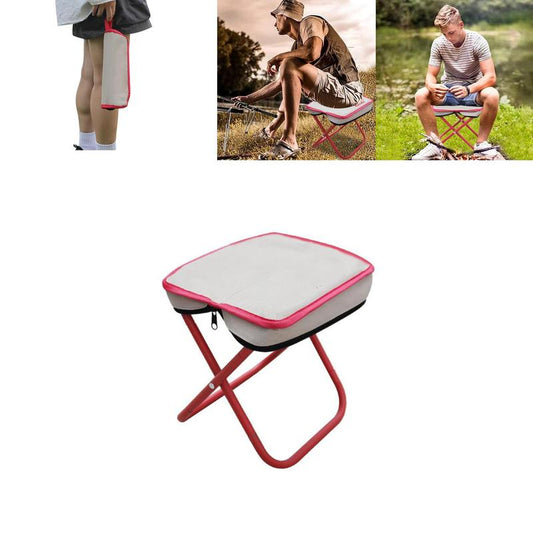 Portable Folding Stool - Handbag Design, 300Lbs Capacity, Carbon Steel Frame, Waterproof Oxford Fabric, Compact & Lightweight for Camping, Picnic, Outdoor Activities